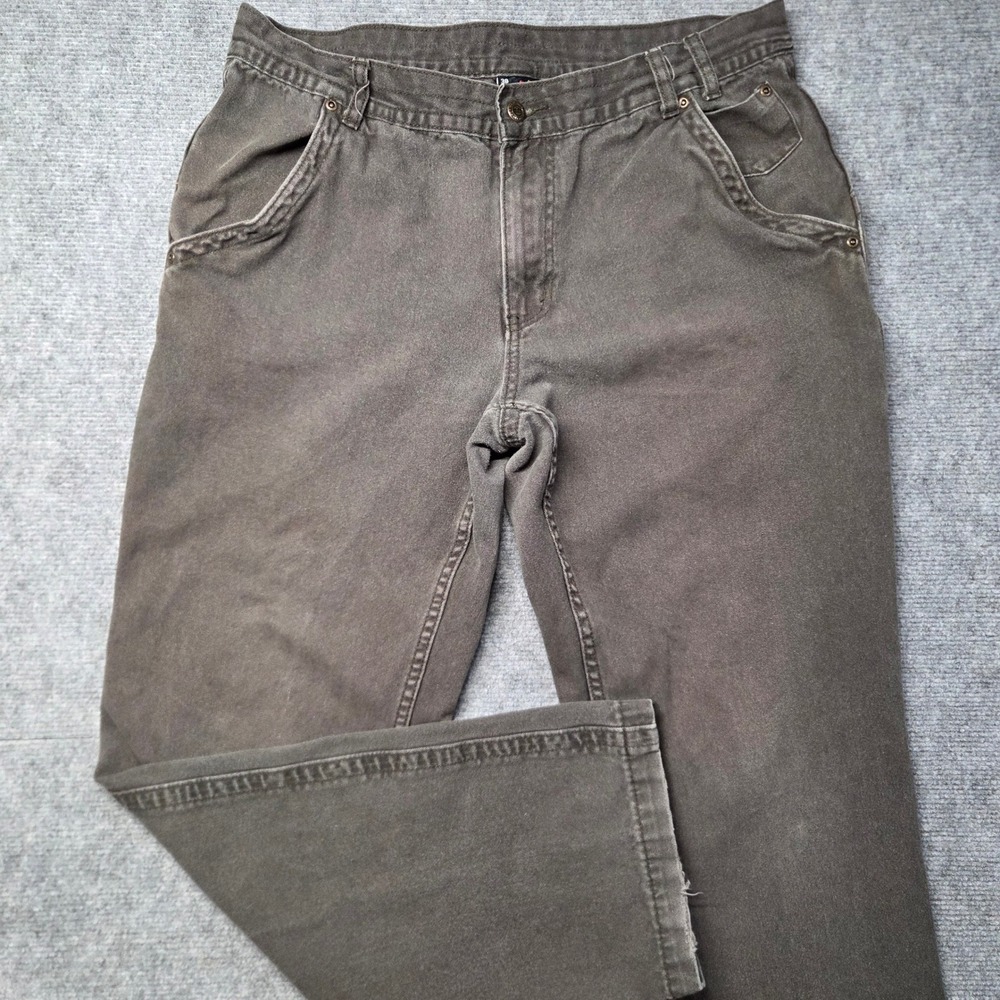 Kavu Mens Canvas Outdoor Work Pants Brown Faded Cotton Straight Leg 36x31.5